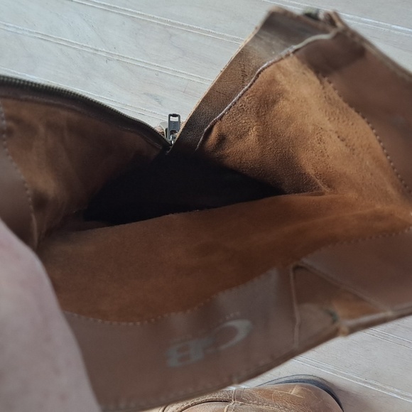 Gianni Bini Leather Buckle Side-Zip midi Mid-Calf High Western Distressed Boots - Picture 13 of 13